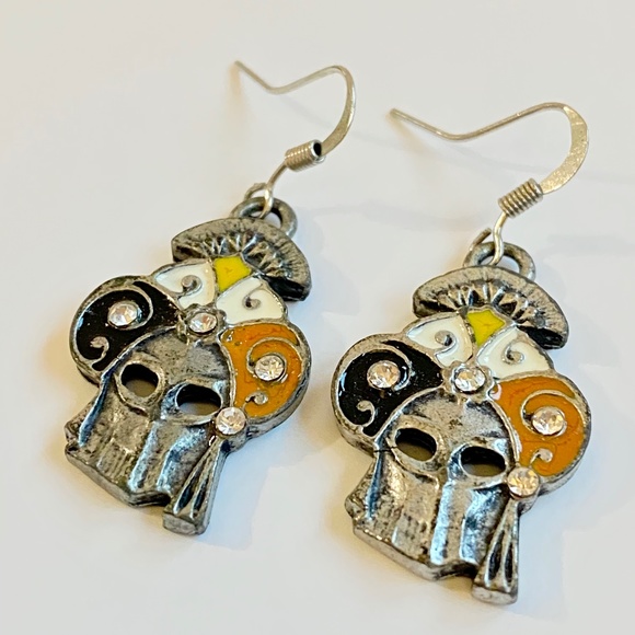 Venetian carnival masquerade earrings - Picture 3 of 3